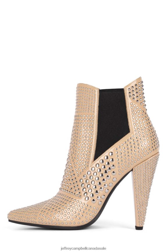 STUDD Women Natural Patent Silver PLRNJH587 Jeffrey Campbell Ankle Boots