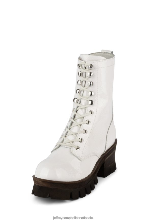 SYCAMORE3H Women White Crinkle Patent PLRNJH363 Jeffrey Campbell Ankle Boots