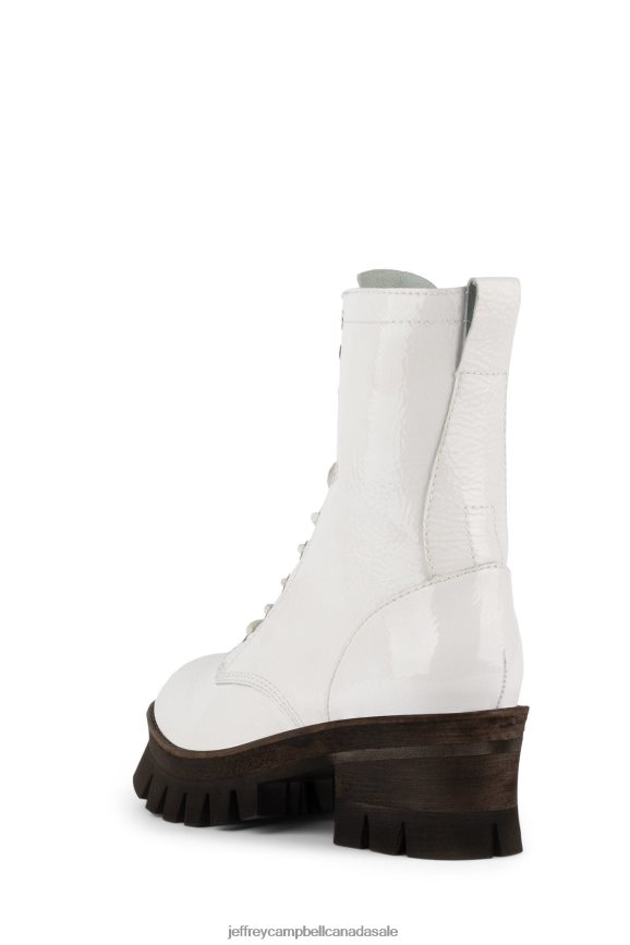 SYCAMORE3H Women White Crinkle Patent PLRNJH363 Jeffrey Campbell Ankle Boots