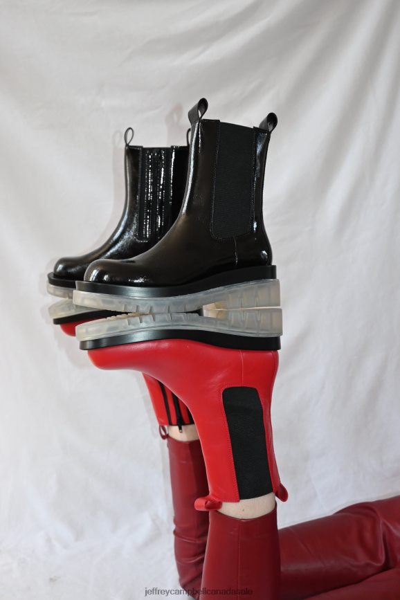 TANKED-CB Women Red Clear PLRNJH433 Jeffrey Campbell Ankle Boots