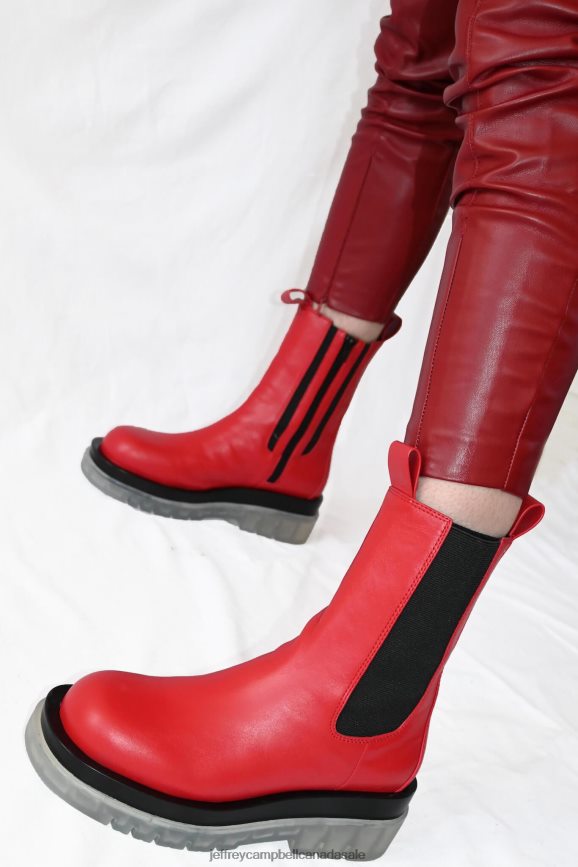 TANKED-CB Women Red Clear PLRNJH433 Jeffrey Campbell Ankle Boots