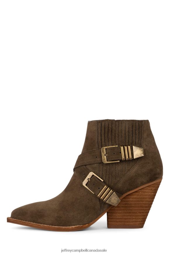 TEXAN Women Khaki Suede PLRNJH440 Jeffrey Campbell Ankle Boots