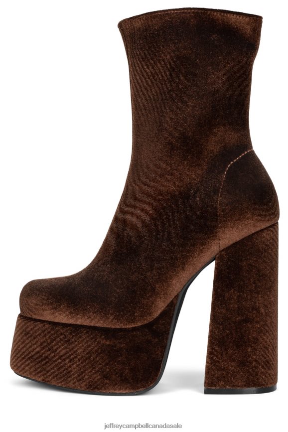 WIDOW-SM Women Brown Velvet PLRNJH538 Jeffrey Campbell Ankle Boots