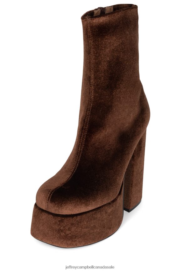 WIDOW-SM Women Brown Velvet PLRNJH538 Jeffrey Campbell Ankle Boots