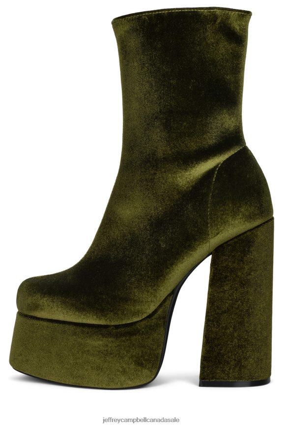 WIDOW-SM Women Olive Velvet PLRNJH540 Jeffrey Campbell Ankle Boots