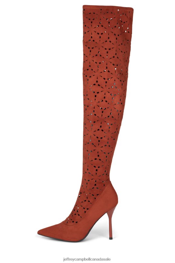ADONIA Women Rust Suede PLRNJH818 Jeffrey Campbell Knee to Thigh Boots