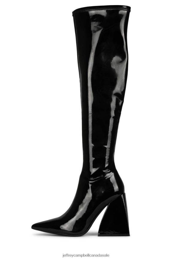 APPEALS Women Black Patent PLRNJH817 Jeffrey Campbell Knee to Thigh Boots