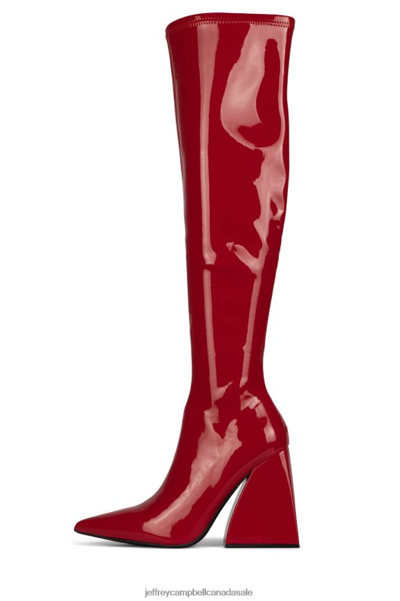 APPEALS Women Red Patent PLRNJH816 Jeffrey Campbell Knee to Thigh Boots