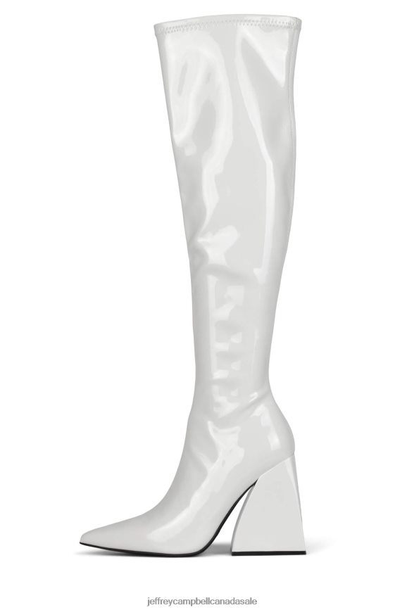 APPEALS Women White Patent PLRNJH815 Jeffrey Campbell Knee to Thigh Boots