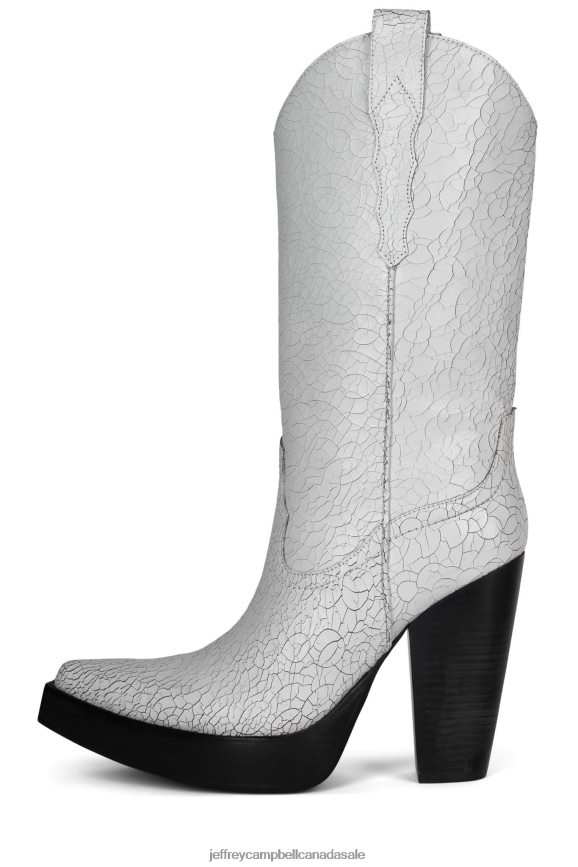BAD2DABONE Women White Distressed PLRNJH854 Jeffrey Campbell Knee to Thigh Boots