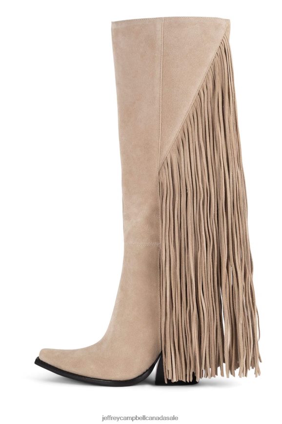 CATTLE Women Beige Suede PLRNJH824 Jeffrey Campbell Knee to Thigh Boots