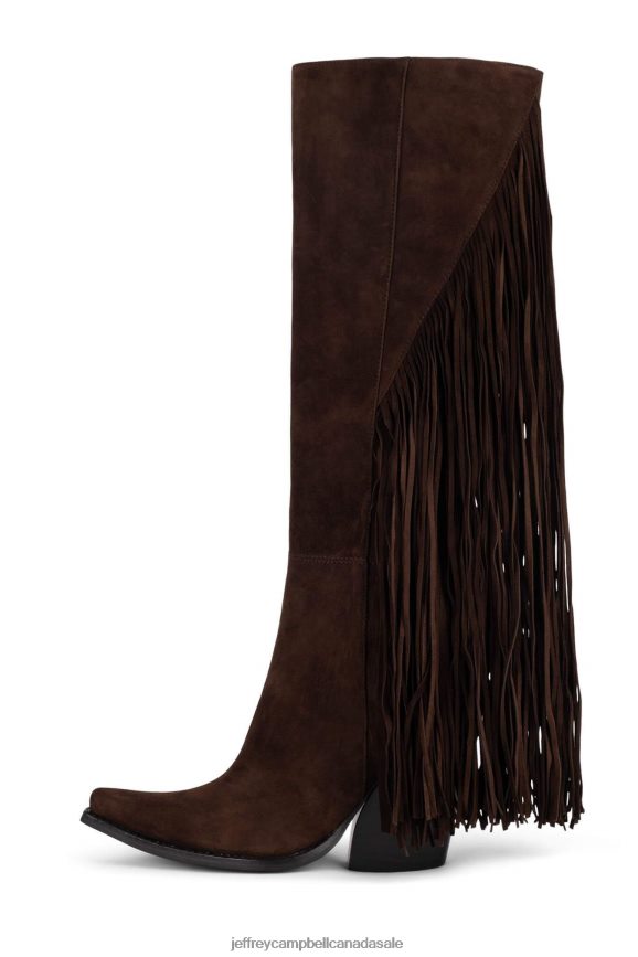 CATTLE Women Brown Suede PLRNJH825 Jeffrey Campbell Knee to Thigh Boots