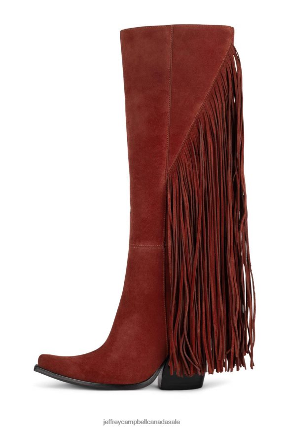 CATTLE Women Red Suede PLRNJH823 Jeffrey Campbell Knee to Thigh Boots