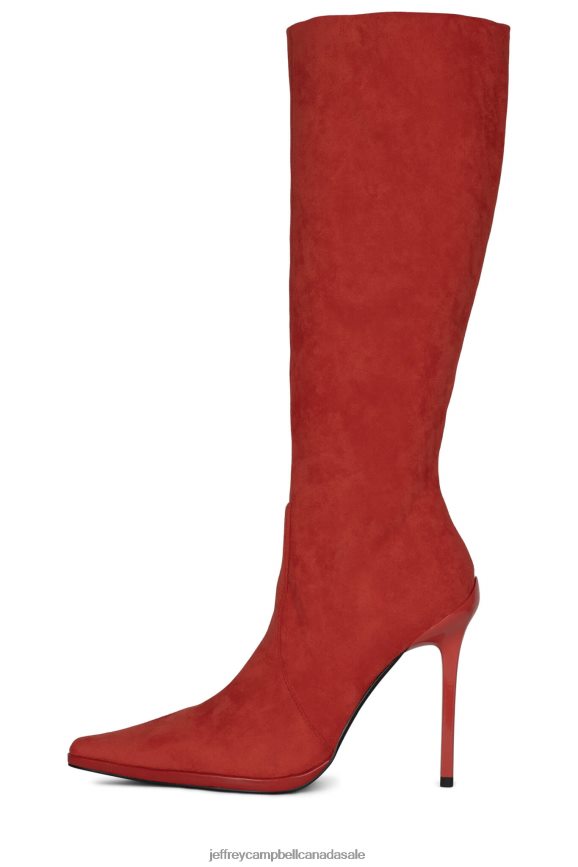 CHARYBDIS Women Red Suede PLRNJH764 Jeffrey Campbell Knee to Thigh Boots