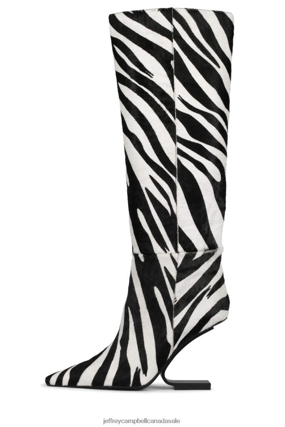 COMPASS-KH Women Black White Zebra Black PLRNJH697 Jeffrey Campbell Knee to Thigh Boots