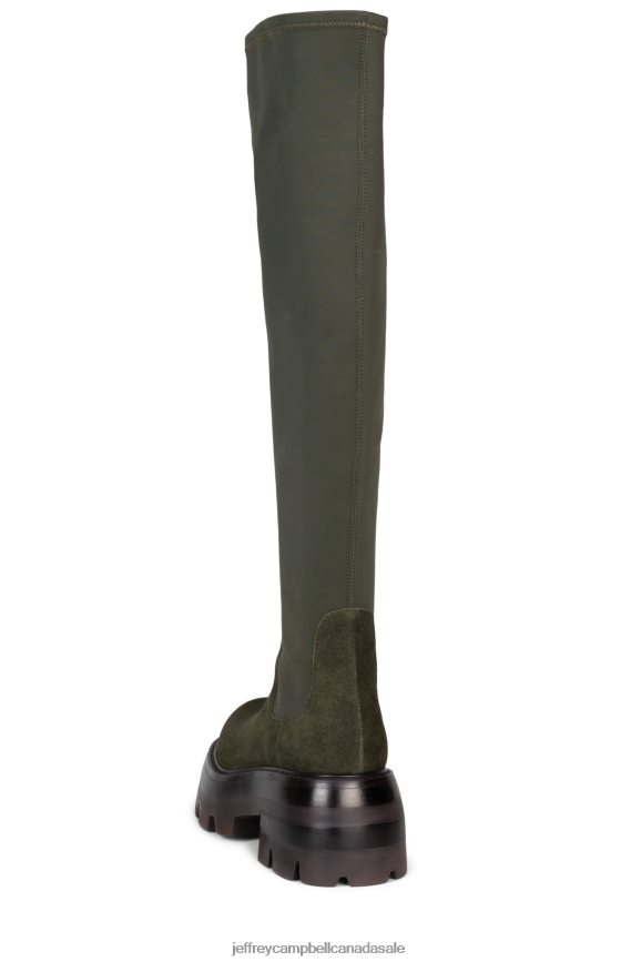 GOODVIBES Women Dark Green Suede Multi PLRNJH748 Jeffrey Campbell Knee to Thigh Boots