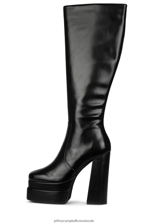 KICKIN-IT Women Black PLRNJH798 Jeffrey Campbell Knee to Thigh Boots