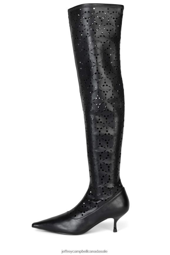 LAZER Women Black PLRNJH845 Jeffrey Campbell Knee to Thigh Boots