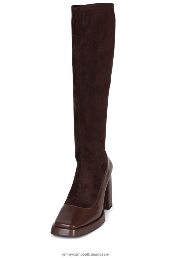 MAXIM-S Women Brown Combo PLRNJH745 Jeffrey Campbell Knee to Thigh Boots