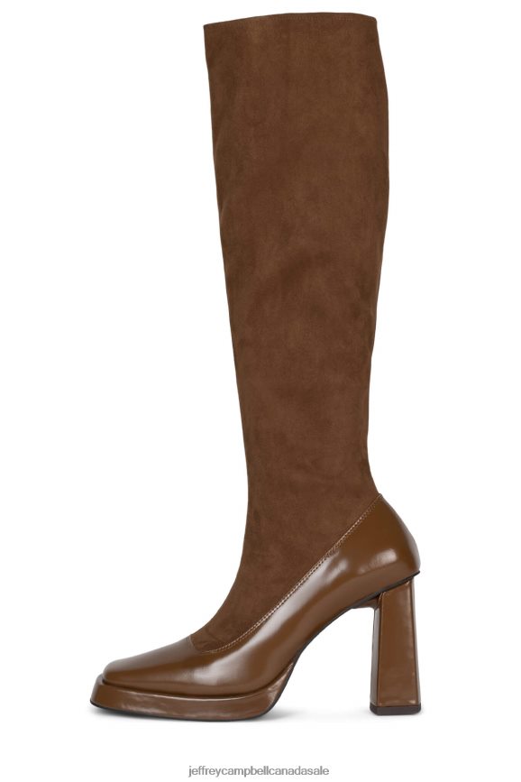 MAXIM-S Women Tan Combo PLRNJH744 Jeffrey Campbell Knee to Thigh Boots