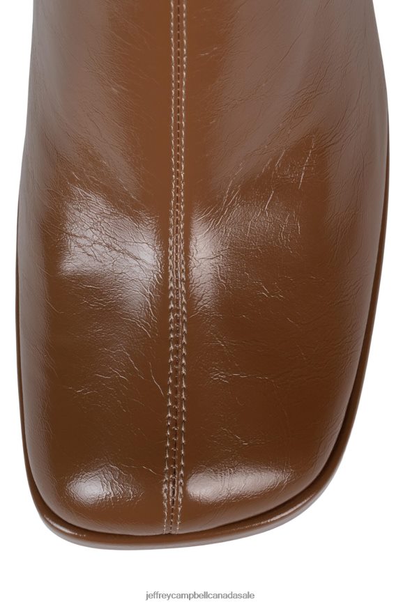 MINIM Women Light Tan Crinkle Patent PLRNJH739 Jeffrey Campbell Knee to Thigh Boots