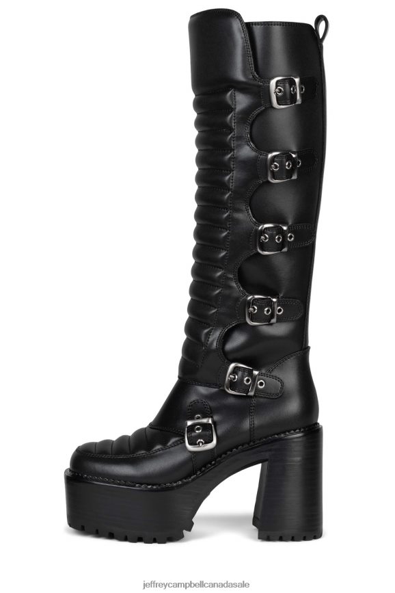 MOTO-XX Women Black PLRNJH685 Jeffrey Campbell Knee to Thigh Boots