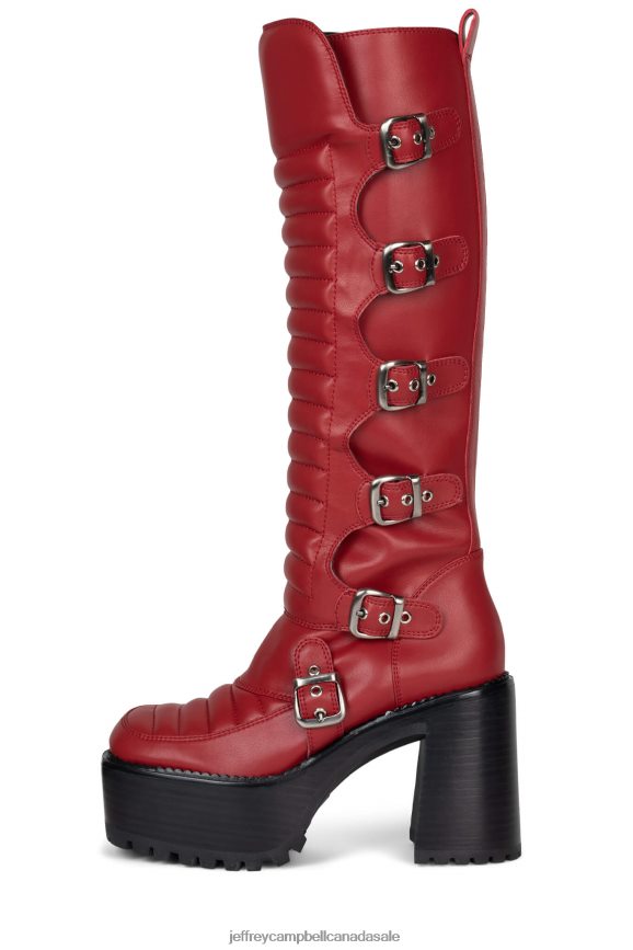 MOTO-XX Women Red PLRNJH684 Jeffrey Campbell Knee to Thigh Boots