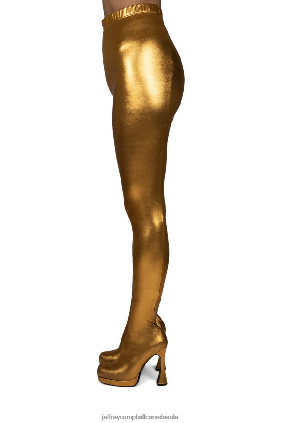 PANTALONES Women Gold Metallic PLRNJH831 Jeffrey Campbell Knee to Thigh Boots