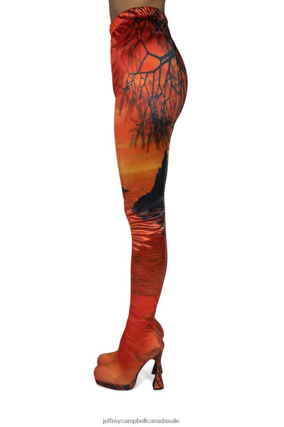 PANTALONES Women Orange Sunset PLRNJH885 Jeffrey Campbell Knee to Thigh Boots