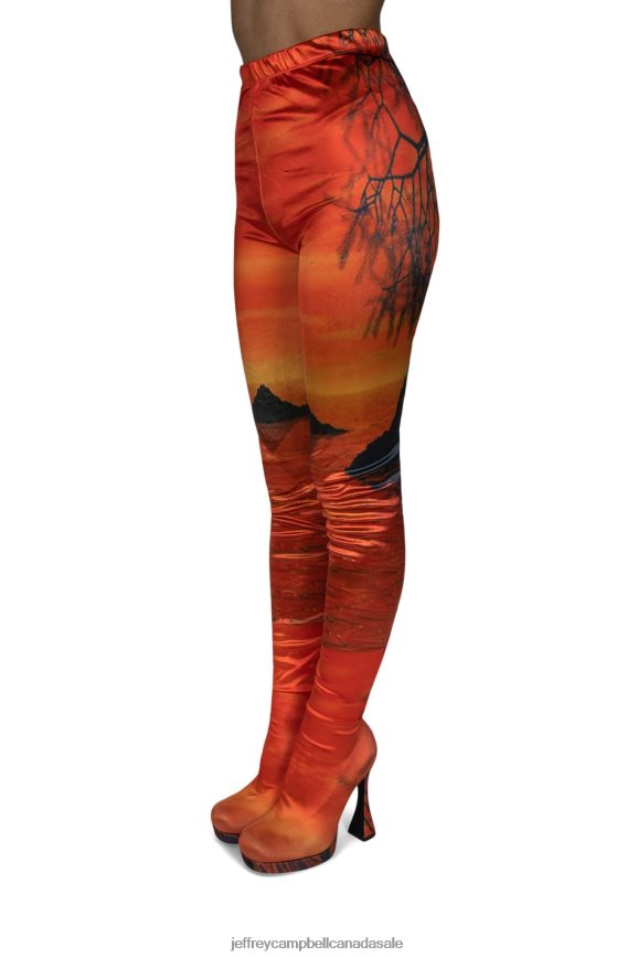 PANTALONES Women Orange Sunset PLRNJH885 Jeffrey Campbell Knee to Thigh Boots