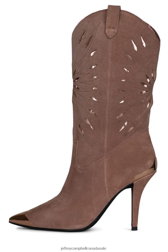 PASO-ROBLE Women Dusty Pink Suede Rosegold PLRNJH770 Jeffrey Campbell Knee to Thigh Boots
