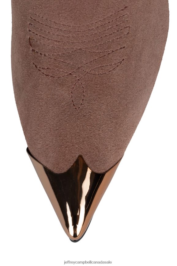 PASO-ROBLE Women Dusty Pink Suede Rosegold PLRNJH770 Jeffrey Campbell Knee to Thigh Boots