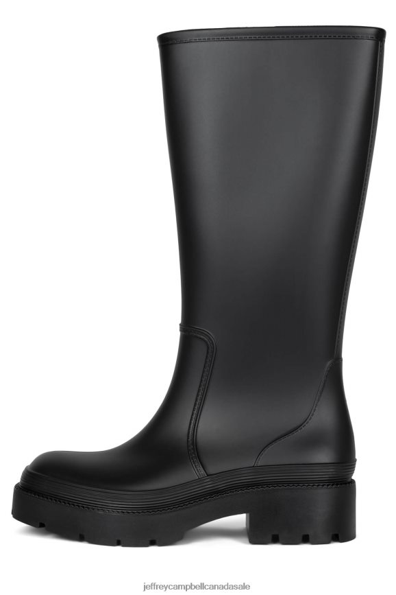 RAINPOUR Women Black Matte PLRNJH833 Jeffrey Campbell Knee to Thigh Boots