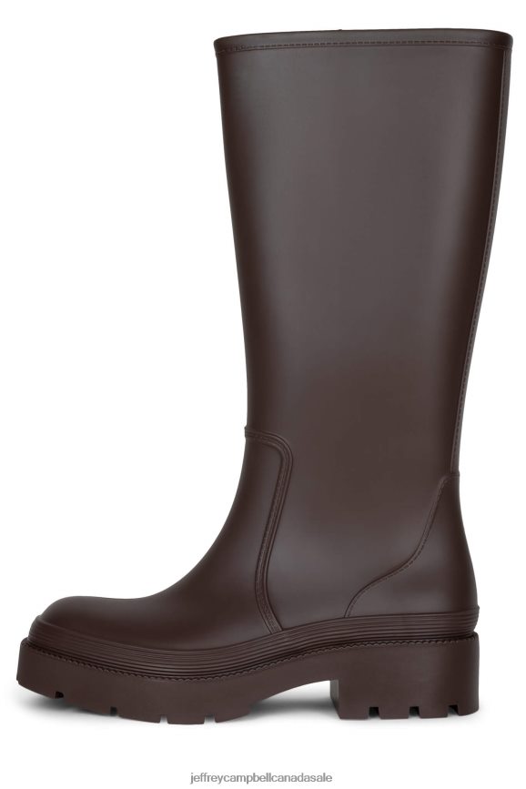RAINPOUR Women Brown Matte PLRNJH835 Jeffrey Campbell Knee to Thigh Boots