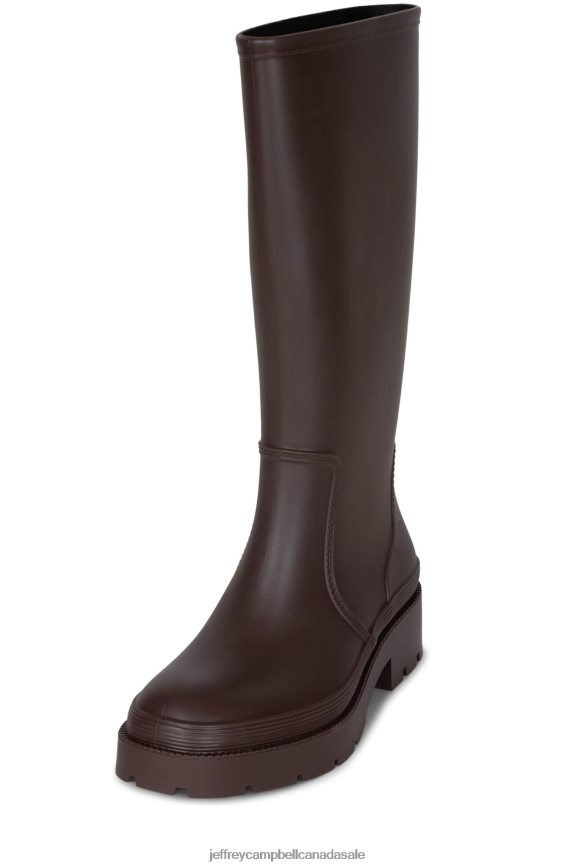 RAINPOUR Women Brown Matte PLRNJH835 Jeffrey Campbell Knee to Thigh Boots