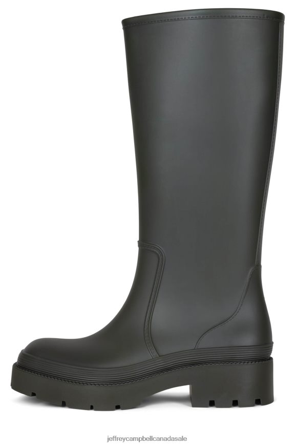 RAINPOUR Women Khaki Matte PLRNJH836 Jeffrey Campbell Knee to Thigh Boots