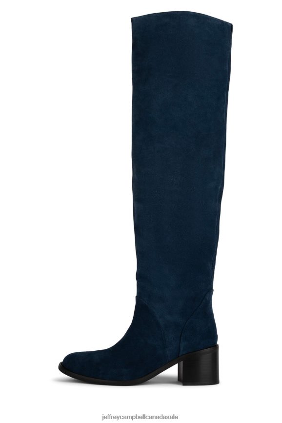 RYDING Women Navy Suede PLRNJH731 Jeffrey Campbell Knee to Thigh Boots