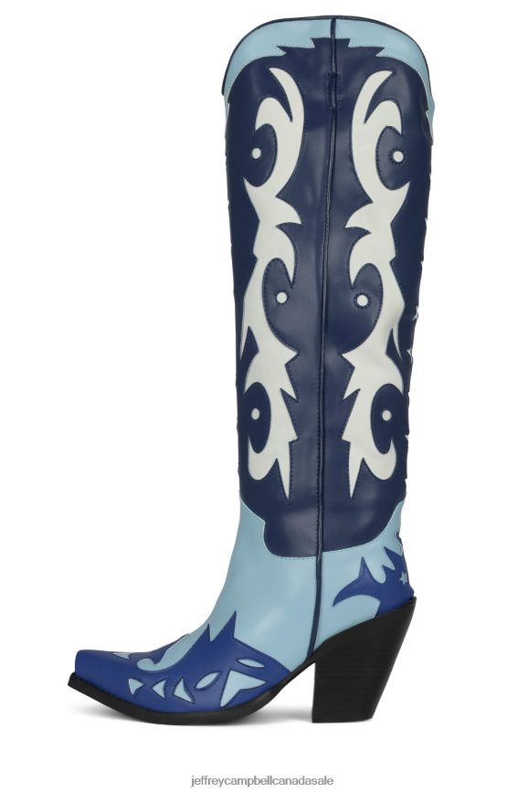 STARWOOD-2 Women Blue Combo PLRNJH788 Jeffrey Campbell Knee to Thigh Boots