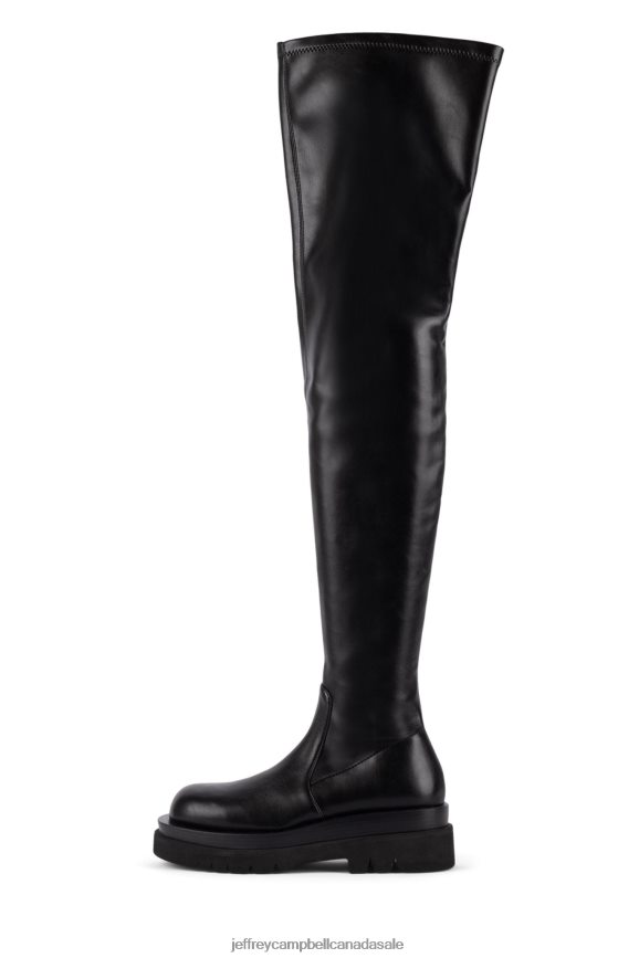 TANKED-OK Women Black PLRNJH814 Jeffrey Campbell Knee to Thigh Boots