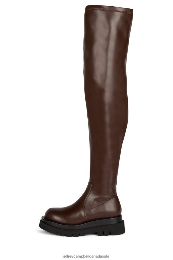 TANKED-OK Women Brown PLRNJH809 Jeffrey Campbell Knee to Thigh Boots