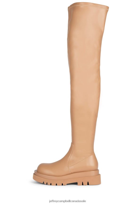 TANKED-OK Women Natural Natural PLRNJH812 Jeffrey Campbell Knee to Thigh Boots