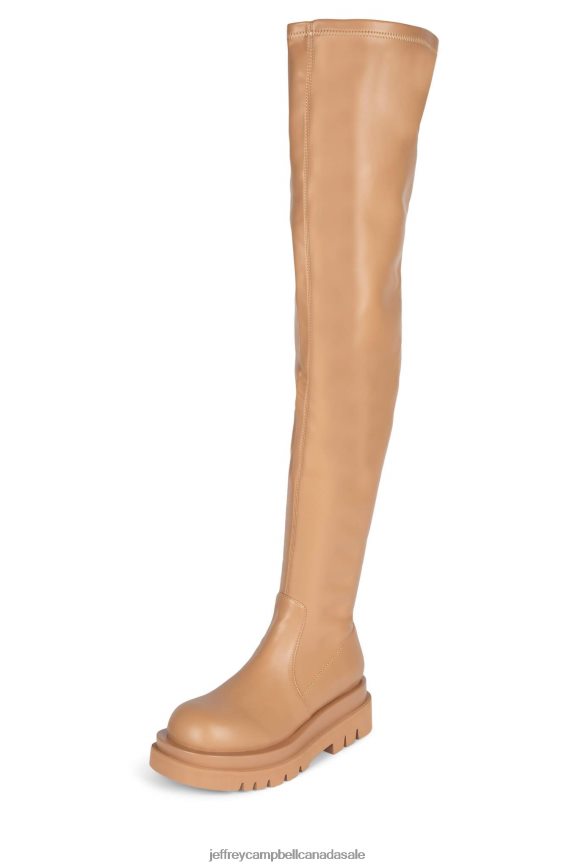 TANKED-OK Women Natural Natural PLRNJH812 Jeffrey Campbell Knee to Thigh Boots