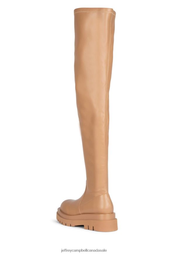 TANKED-OK Women Natural Natural PLRNJH812 Jeffrey Campbell Knee to Thigh Boots