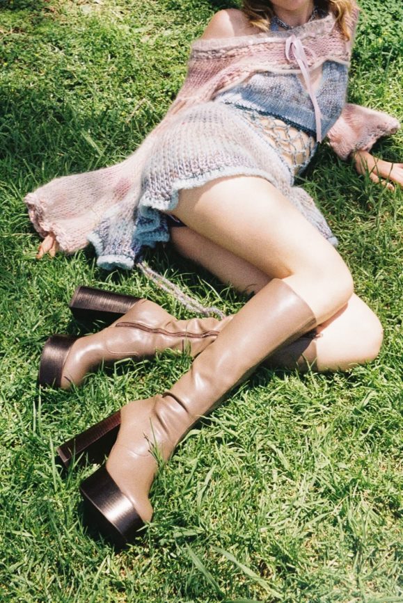 TIMEWARP Women Dark Taupe PLRNJH773 Jeffrey Campbell Knee to Thigh Boots