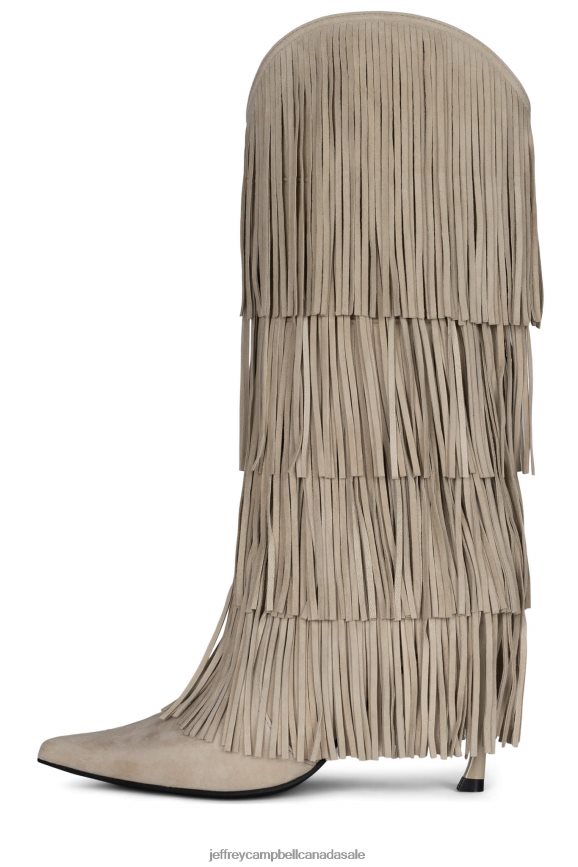 WILDHORSE Women Beige Suede PLRNJH772 Jeffrey Campbell Knee to Thigh Boots