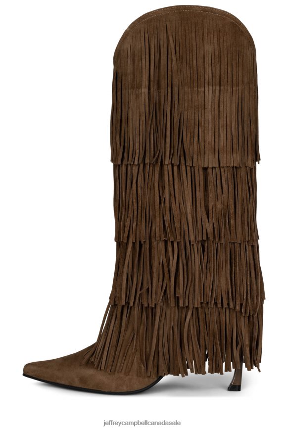 WILDHORSE Women Tan Suede PLRNJH771 Jeffrey Campbell Knee to Thigh Boots