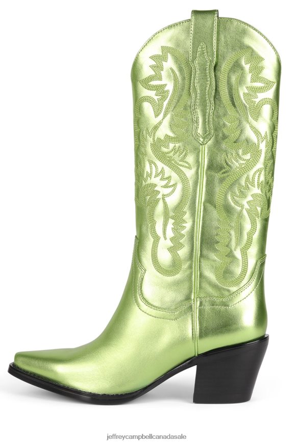 DAGGET Women Green Metallic PLRNJH907 Jeffrey Campbell Western Boots