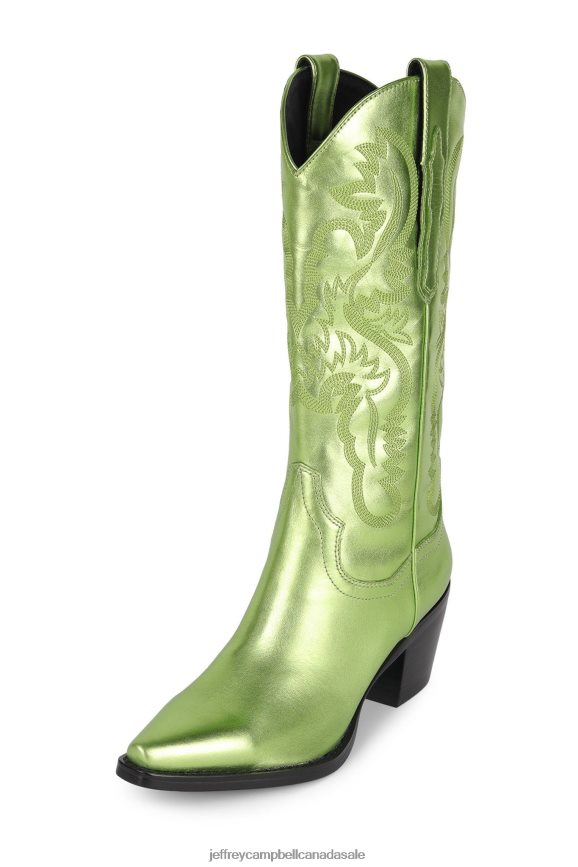DAGGET Women Green Metallic PLRNJH907 Jeffrey Campbell Western Boots