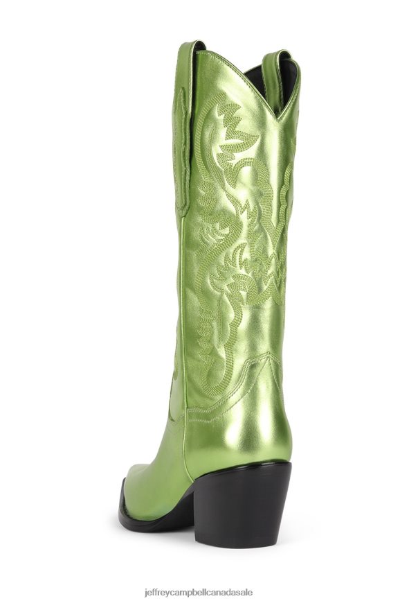 DAGGET Women Green Metallic PLRNJH907 Jeffrey Campbell Western Boots