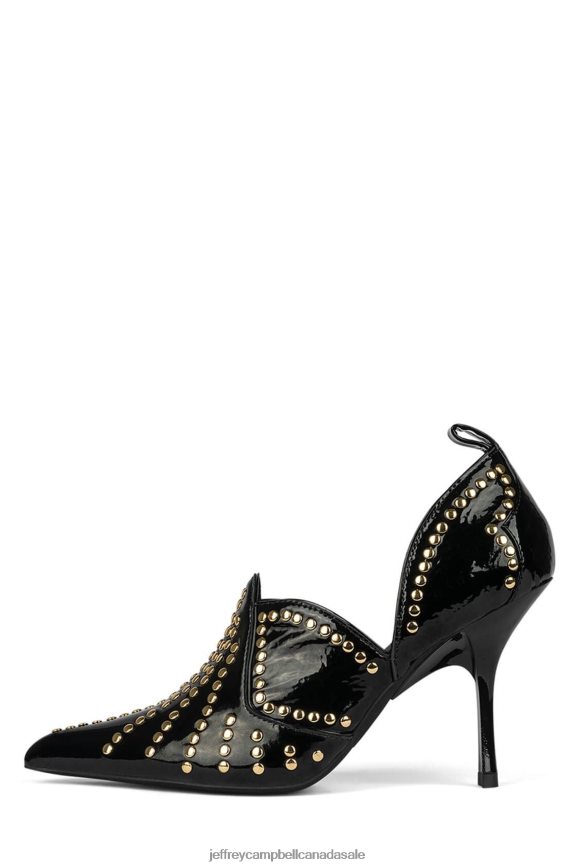 SPANGLED Women Black Patent Gold PLRNJH904 Jeffrey Campbell Western Boots